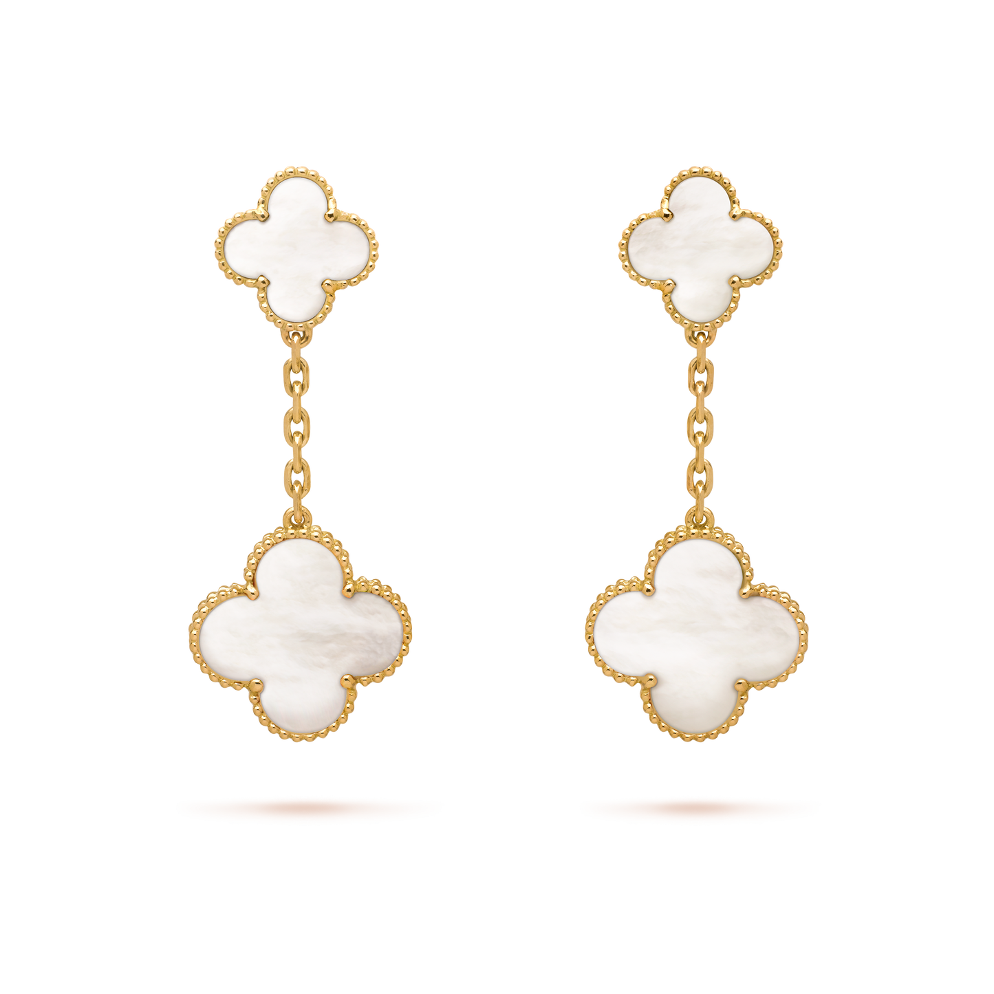 VINTAGE VAN CLEEF ALHAMBRA BUCKLE 2 PEARLESCENT MOTIFS