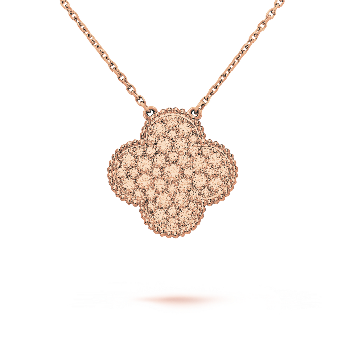 VAN CLEEF MAGIC ALHAMBRA ROSE GOLD PENDANT NECKLACE