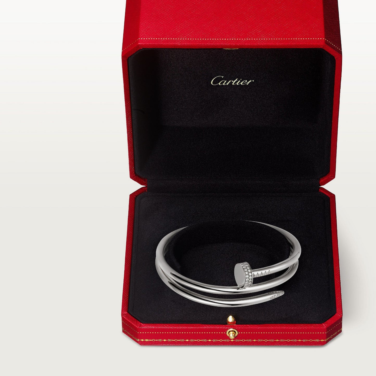 CARTIER CLOU DOUBLE TURNS DIAMONDS WHITE GOLD BRACELET