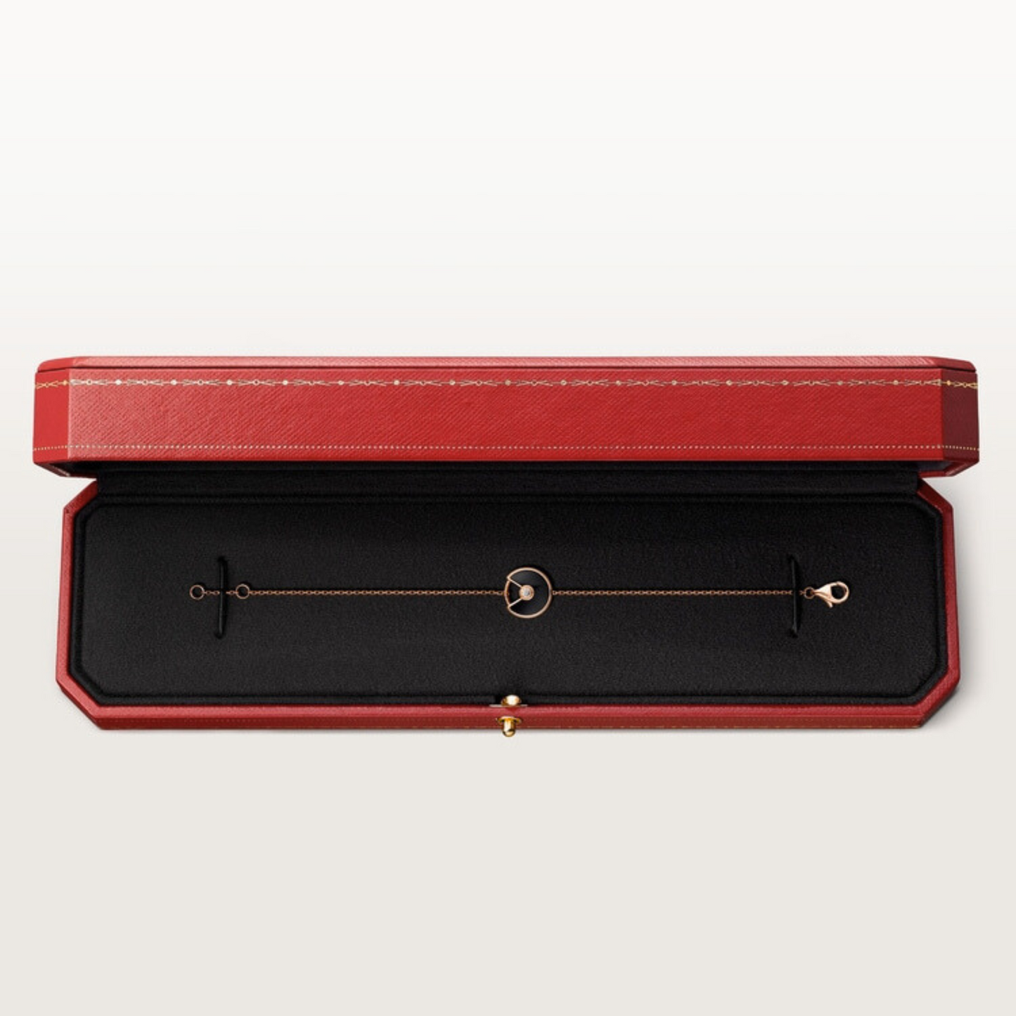CARTIER CURB CHAIN BLACK ONYX GOLD AMULET