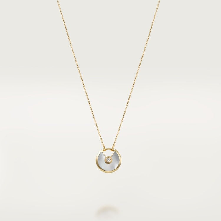 CARTIER AMULET MOTHER-OF-PEARL GOLD NECKLACE