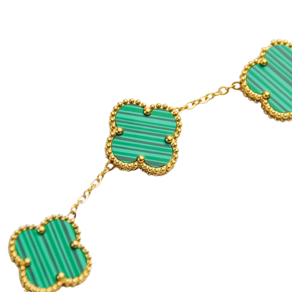 VAN CLEEF ALHAMBRA MALACHITE GREEN CURB CHAIN