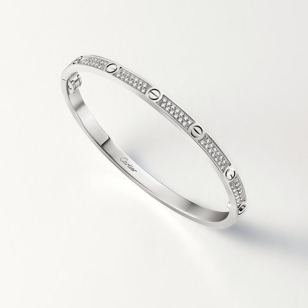 BRACELET CARTIER LOVE PETIT MODÉLE CLASSIQUE PAVÉ WHITE GOLD