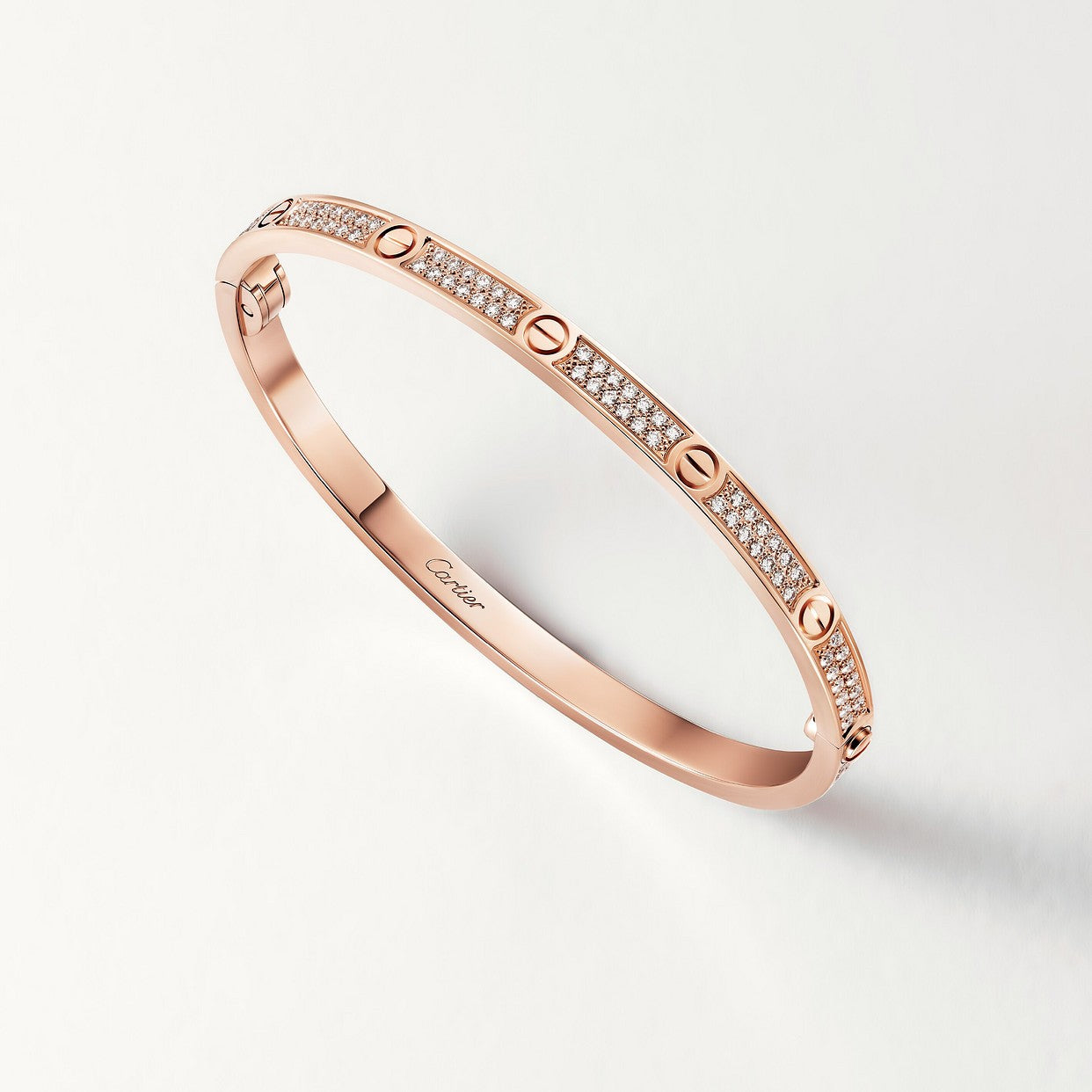 CARTIER LOVE SMALL CLASSIC PAVÉ ROSE GOLD BRACELET