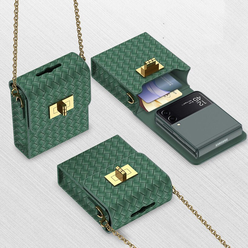 Luxury Leather Mini Bag for Samsung Galaxy Z Flip 4 - casetiphone