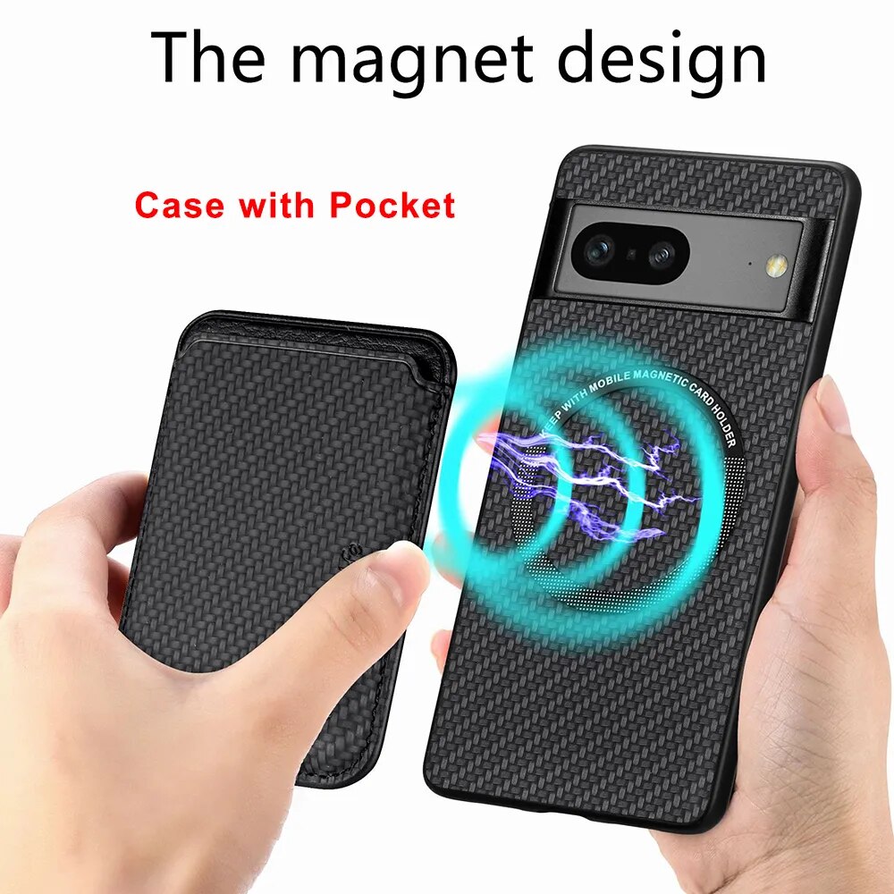 2 in 1 Leather Magnetic Case for Google Pixel 8 Series