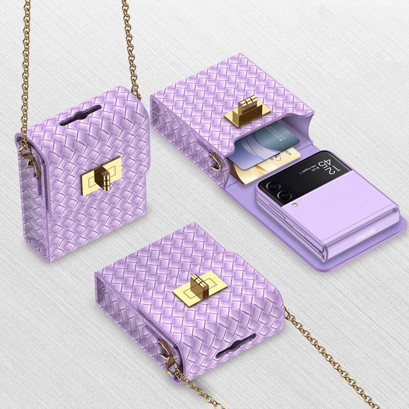 Luxury Leather Mini Bag for Samsung Galaxy Z Flip 4 - casetiphone