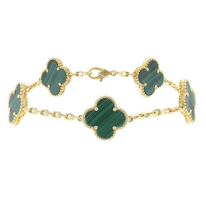 VAN CLEEF ALHAMBRA MALACHITE GREEN CURB CHAIN