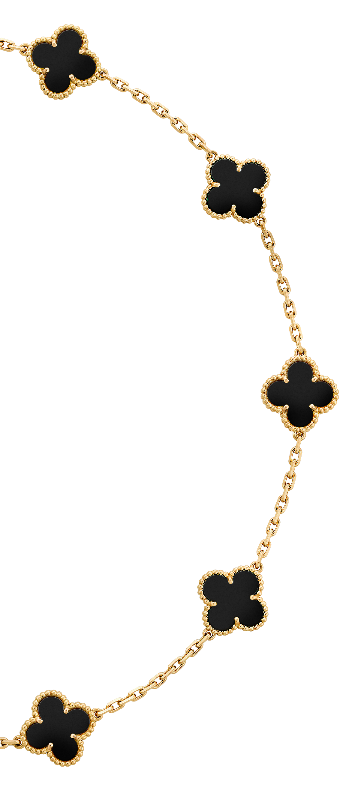 VINTAGE ALHAMBRA NECKLACE 7 PATTERNS BLACK ONYX