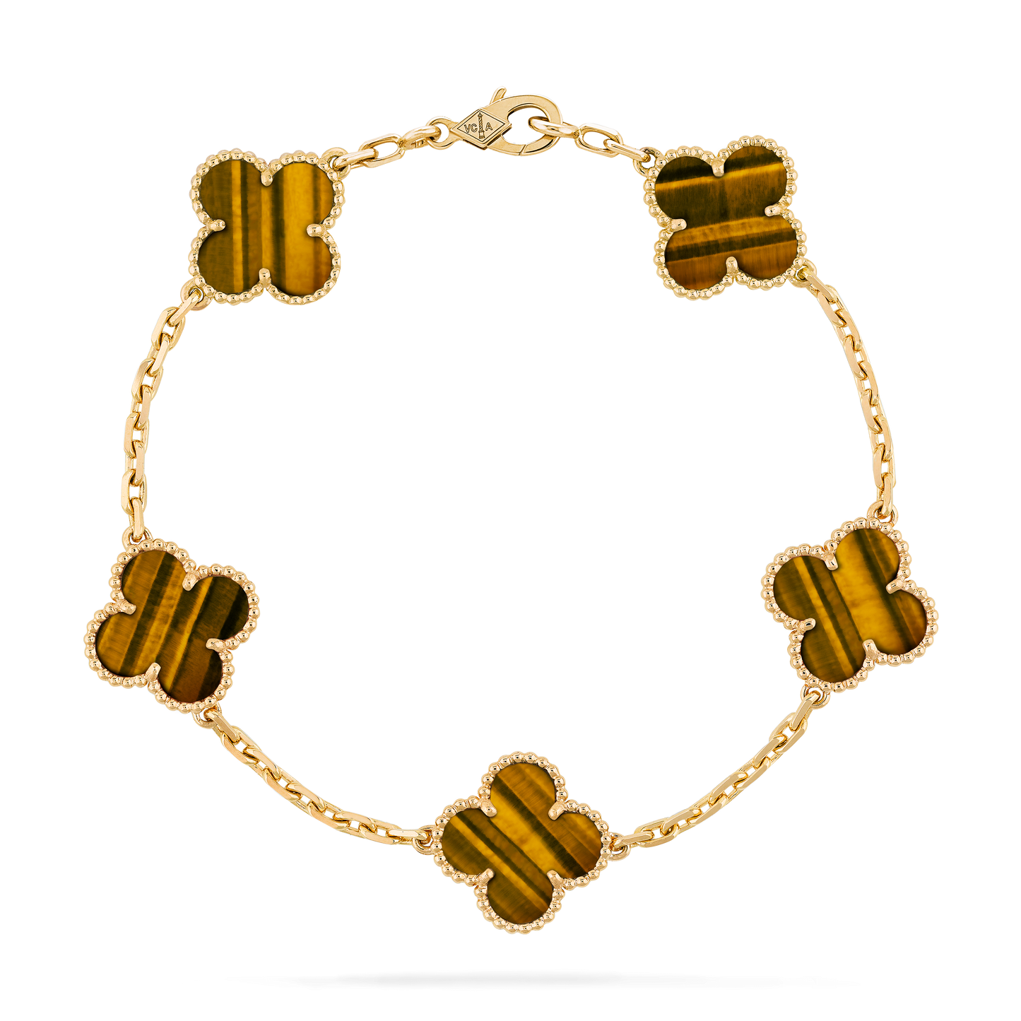 VAN CLEEF ALHAMBRA BROWN TIGER EYE CURB CHAIN