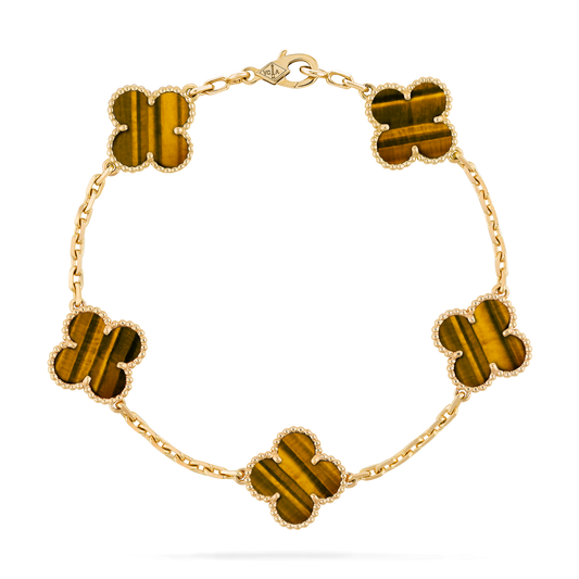 VAN CLEEF ALHAMBRA BROWN TIGER EYE CURB CHAIN