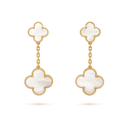 VINTAGE VAN CLEEF ALHAMBRA BUCKLE 2 PEARLESCENT MOTIFS