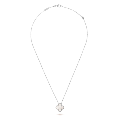 VINATGE ALHAMBRA PENDANT NECKLACE WHITE MOTHER OF PEARL