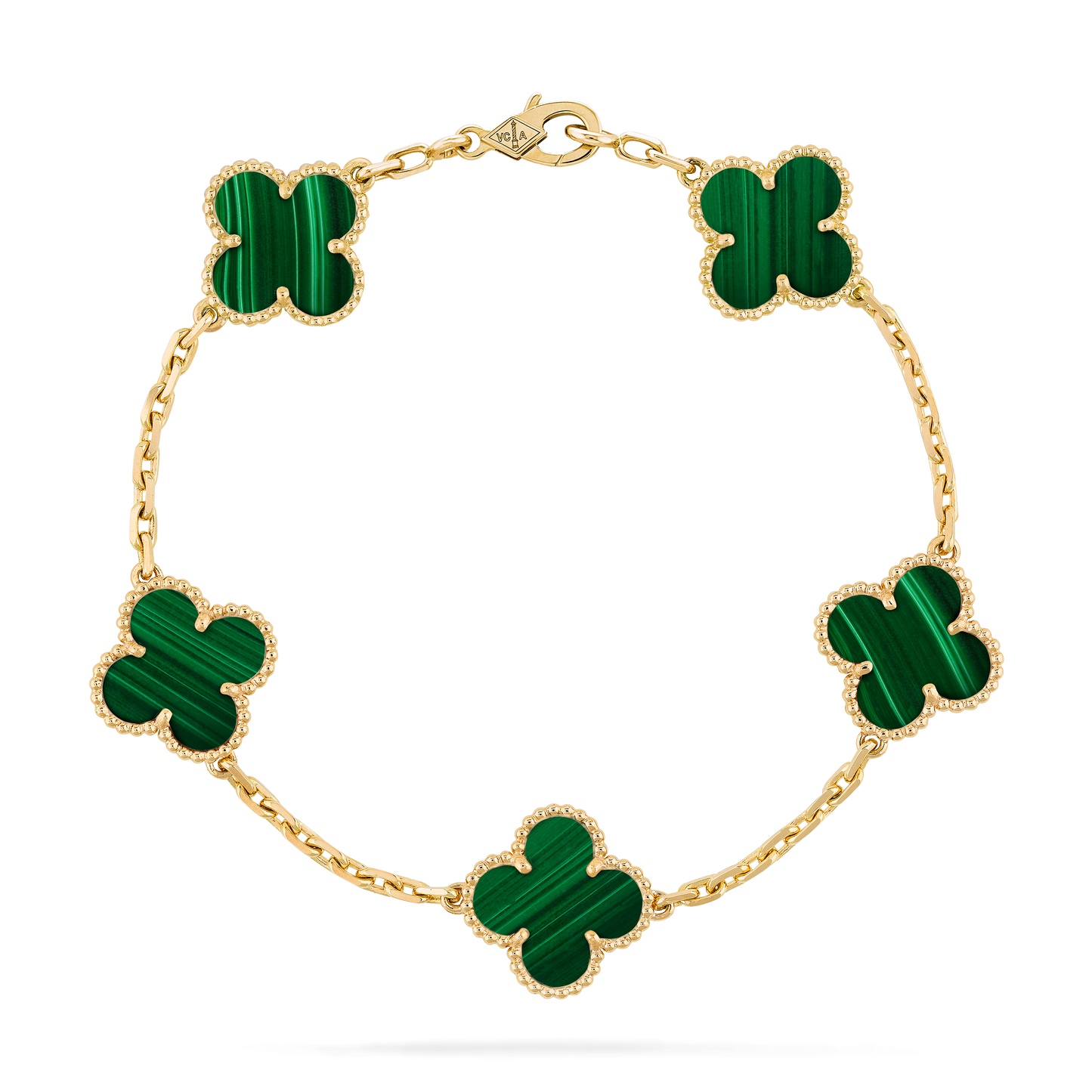 VAN CLEEF ALHAMBRA MALACHITE GREEN CURB CHAIN