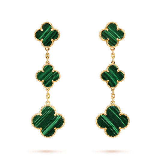 VINTAGE VAN CLEEF ALHAMBRA BUCKLE 3 MALACHITE GREEN PATTERNS
