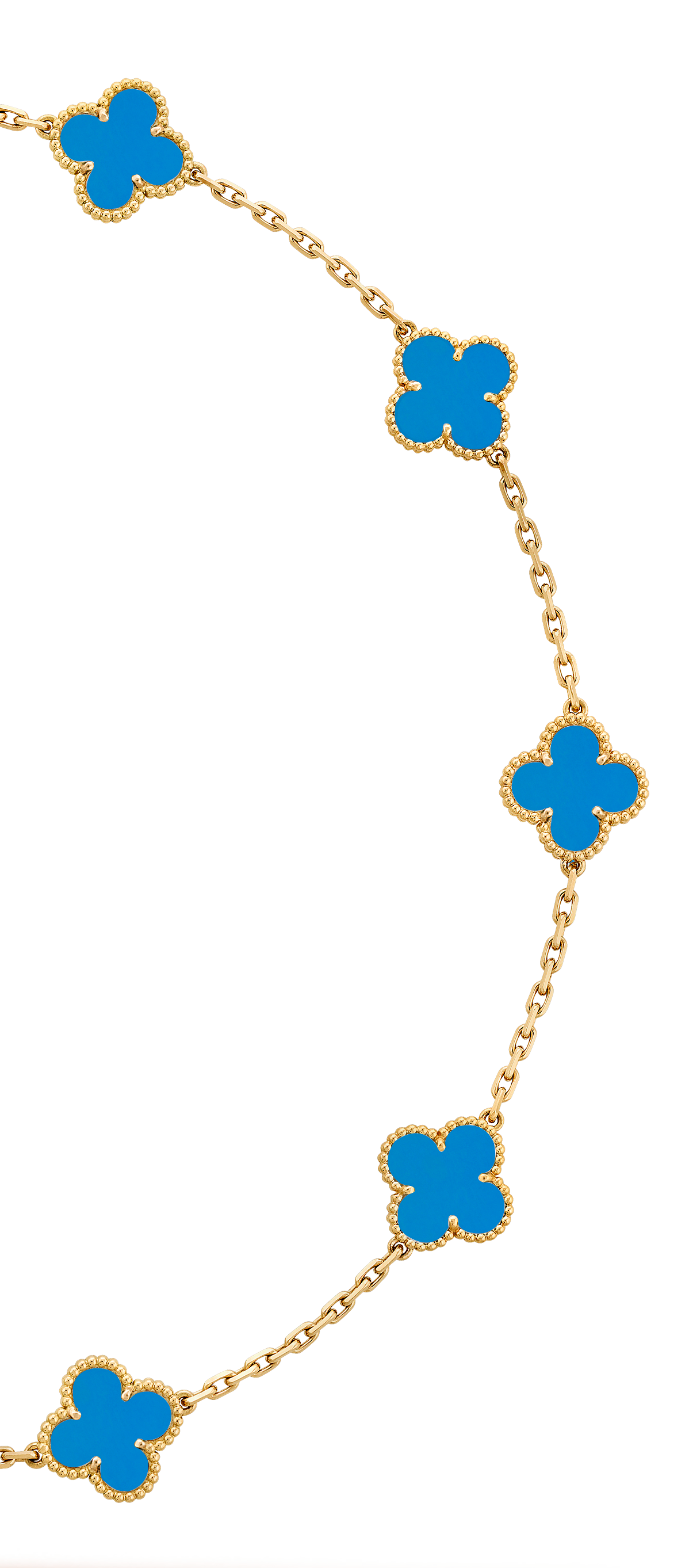 VINTAGE ALHAMBRA NECKLACE 7 SKY BLUE PATTERNS