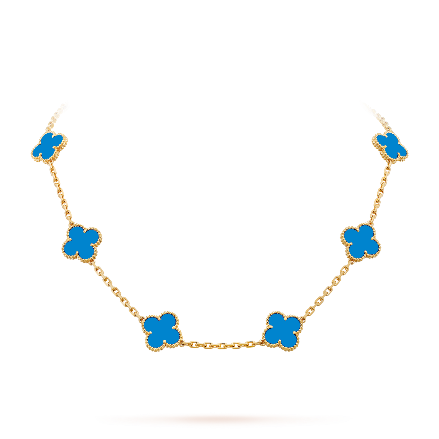 VINTAGE ALHAMBRA NECKLACE 7 SKY BLUE PATTERNS