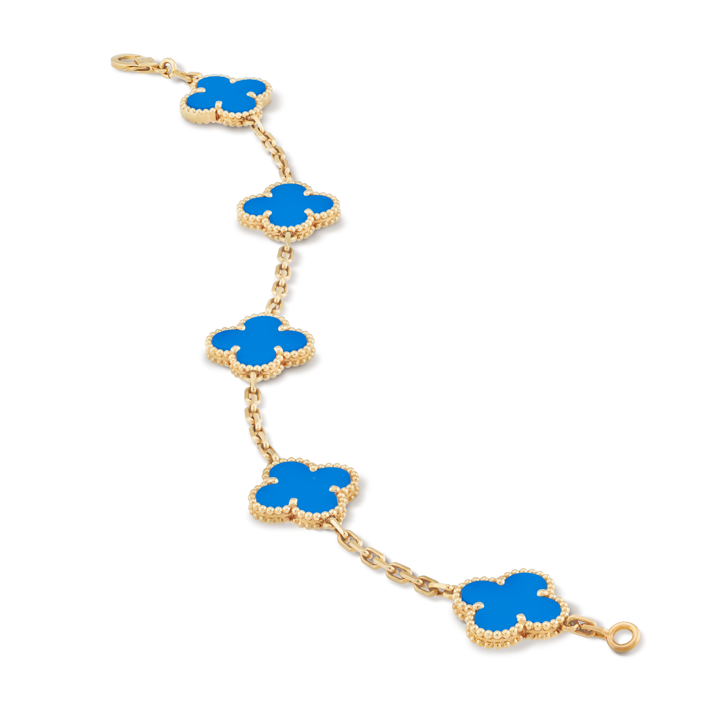 VAN CLEEF ALHAMBRA CURB CHAIN SKY BLUE