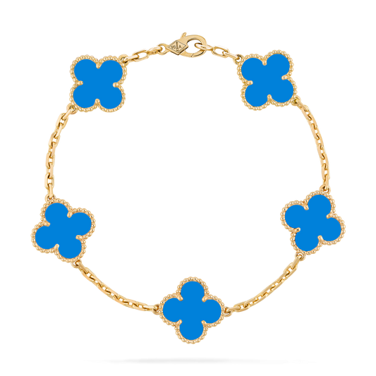 VAN CLEEF ALHAMBRA CURB CHAIN SKY BLUE