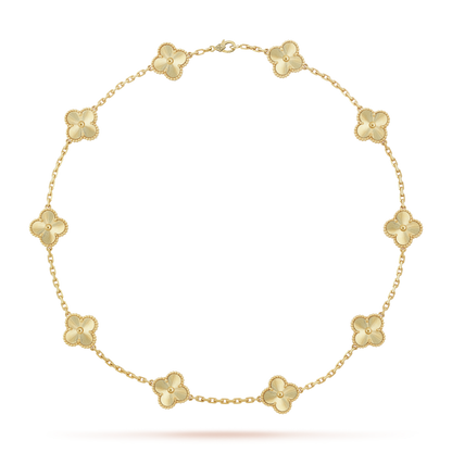 VINTAGE ALHAMBRA NECKLACE 7 GOLD MOTIFS