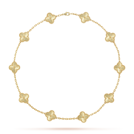 VINTAGE ALHAMBRA NECKLACE 7 GOLD MOTIFS