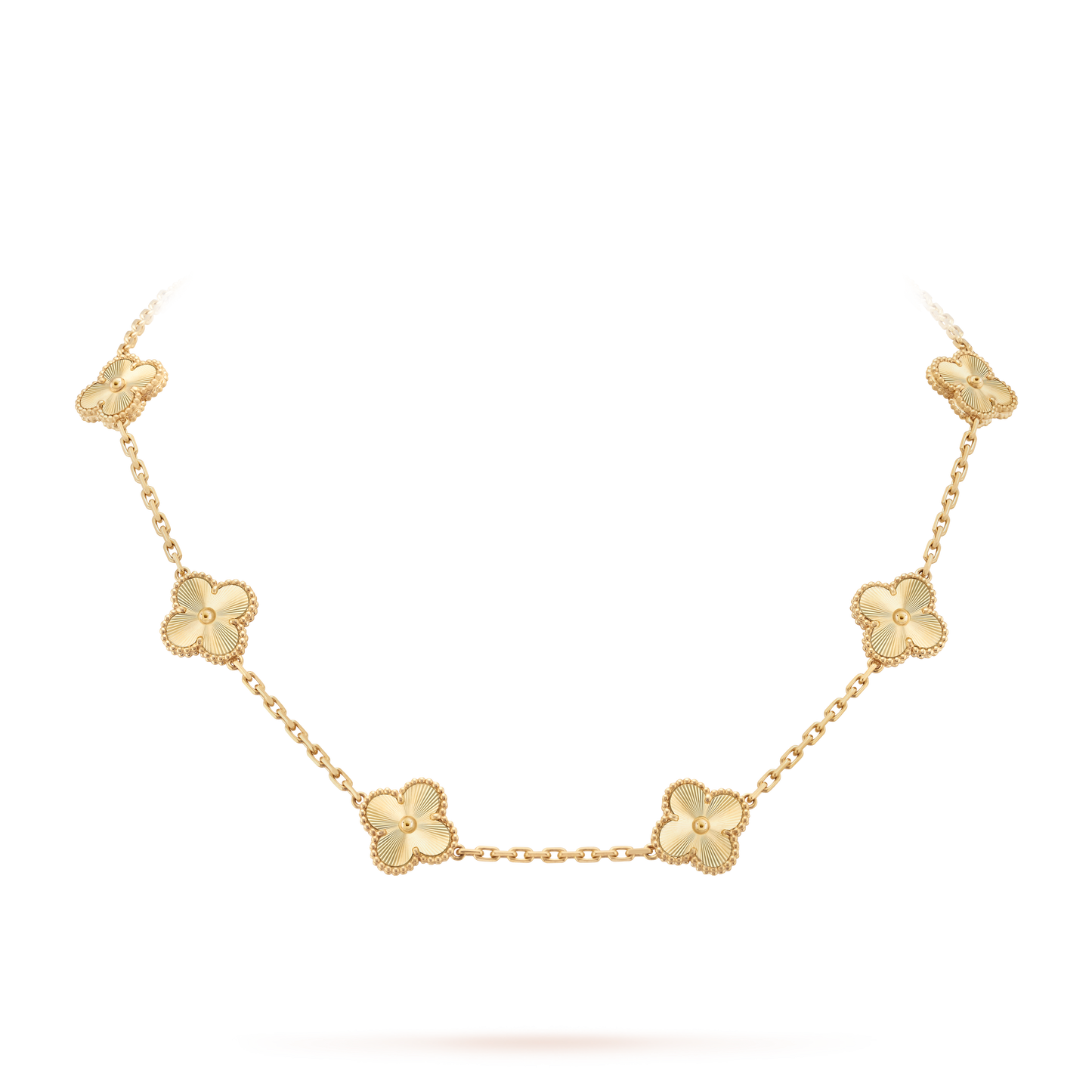 VINTAGE ALHAMBRA NECKLACE 7 GOLD MOTIFS