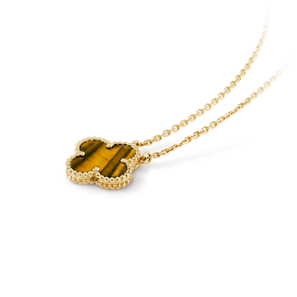 VINATGE ALHAMBRA BROWN TIGER EYE PENDANT NECKLACE