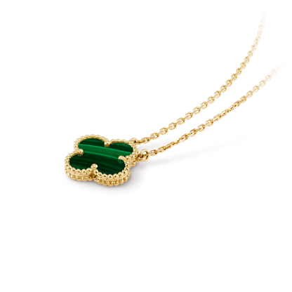 VINATGE ALHAMBRA GREEN MALACHITE PENDANT NECKLACE