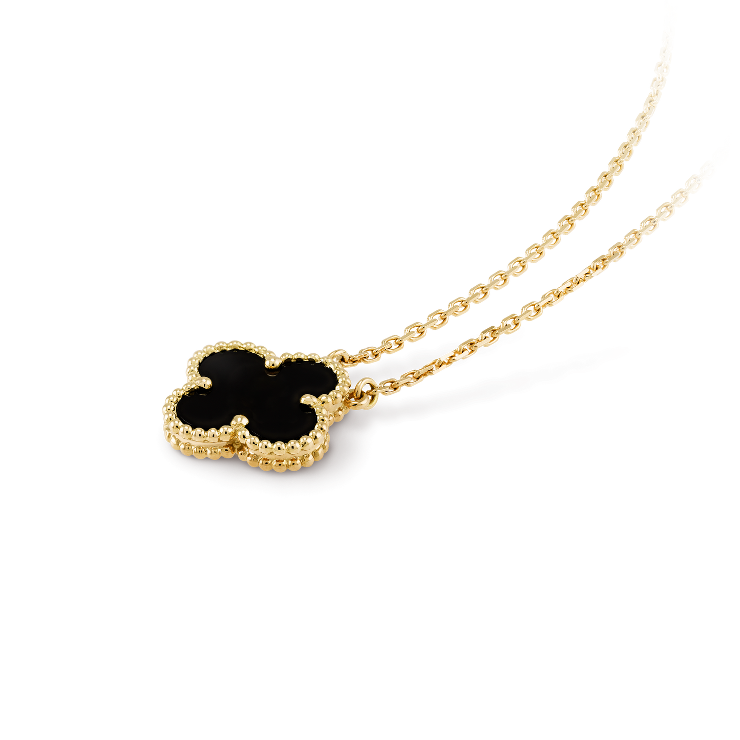 VINATGE ALHAMBRA BLACK ONYX PENDANT NECKLACE