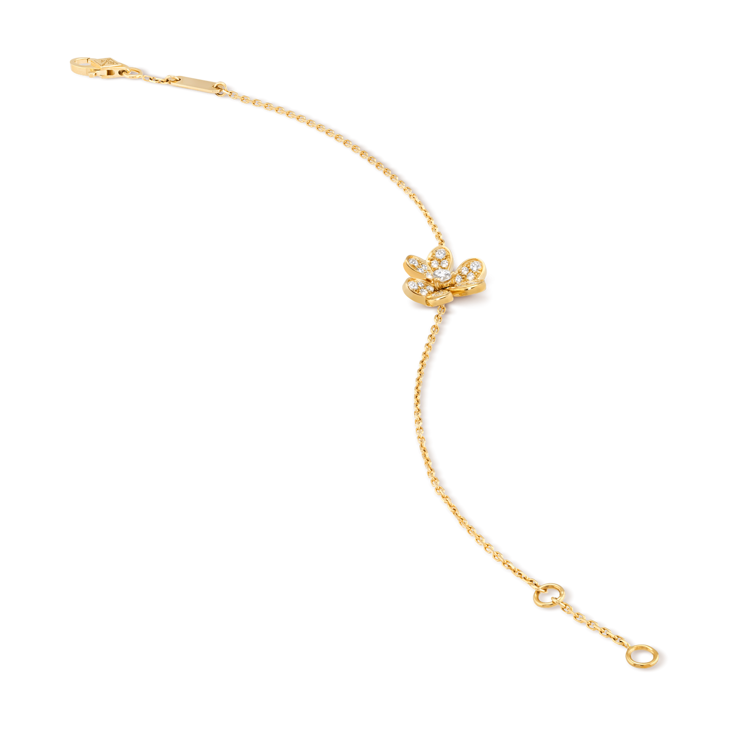 VAN CLEEF FRIVOLE MINI CURB CHAIN WHITE GOLD