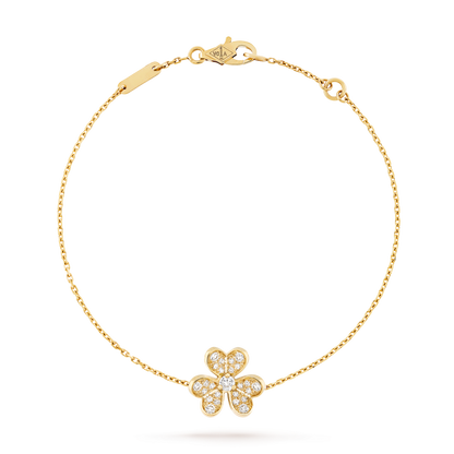 VAN CLEEF FRIVOLE MINI CURB CHAIN WHITE GOLD