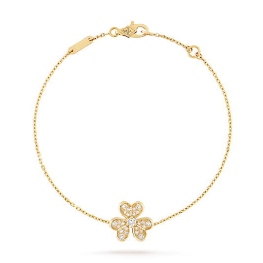 VAN CLEEF FRIVOLE MINI CURB CHAIN WHITE GOLD