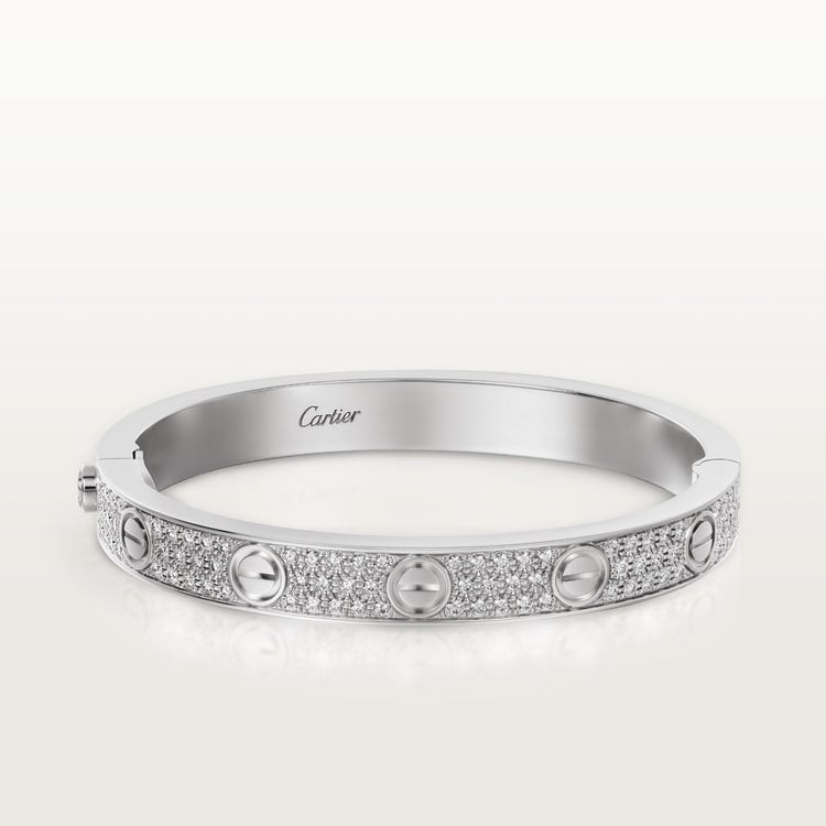 CARTIER LOVE CLASSIC PAVÉ WHITE GOLD BRACELET
