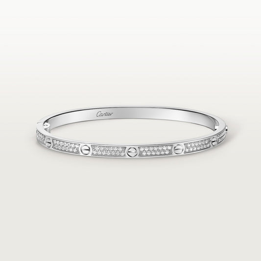 BRACELET CARTIER LOVE PETIT MODÉLE CLASSIQUE PAVÉ WHITE GOLD