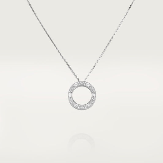 CARTIER LOVE PAVÉ PENDANT NECKLACE WHITE GOLD