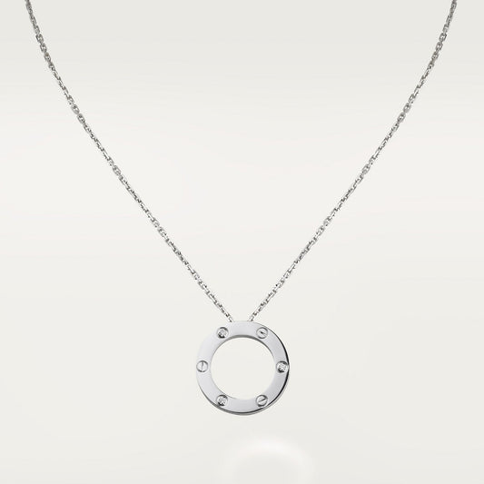 CARTIER LOVE 3 DIAMONDS WHITE GOLD PENDANT NECKLACE