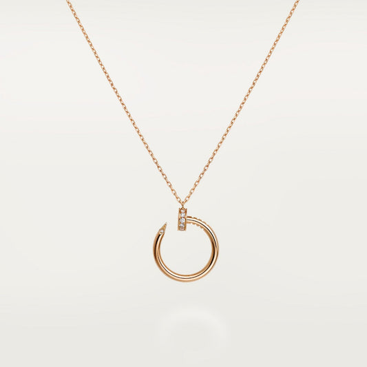 CARTIER NECKLACE PENDANT JUST UN CLOU DIAMONDS ROSE GOLD