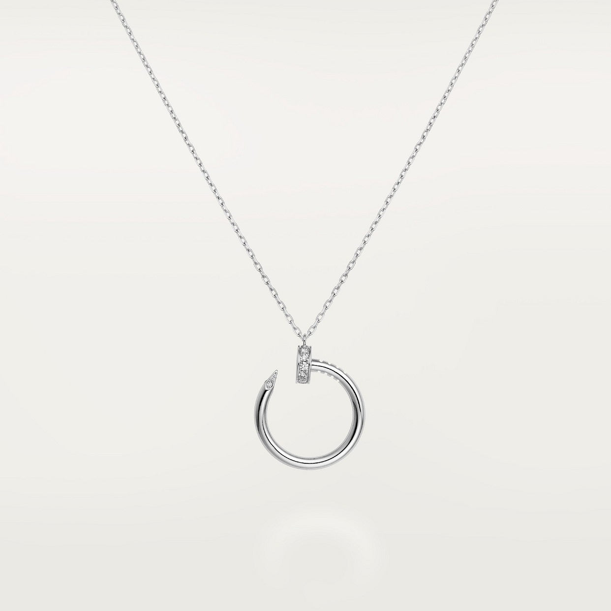 CARTIER NECKLACE PENDANT JUST UN CLOU DIAMONDS WHITE GOLD