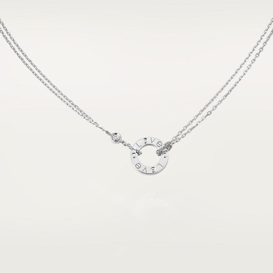 CARTIER LOVE PENDANT NECKLACE 2 DIAMONDS WHITE GOLD