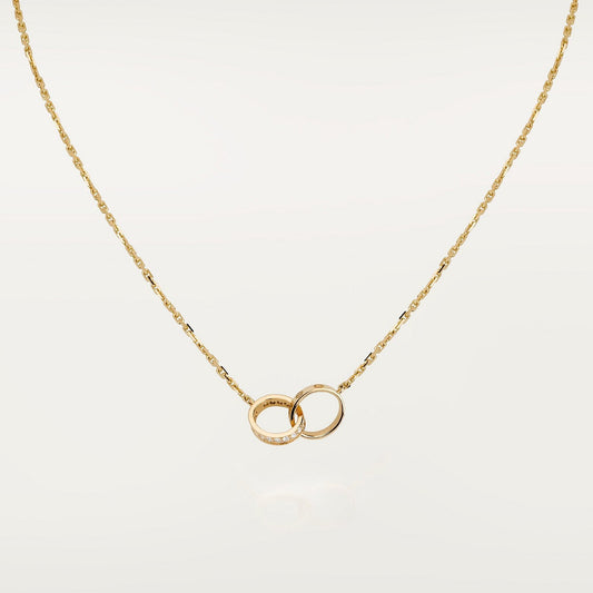 CARTIER LOVE PENDANT NECKLACE SEMI PAVÉ GOLD
