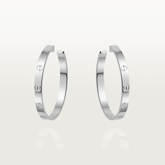 CARTIER LOVE CREEOLES WHITE GOLD BUCKLE