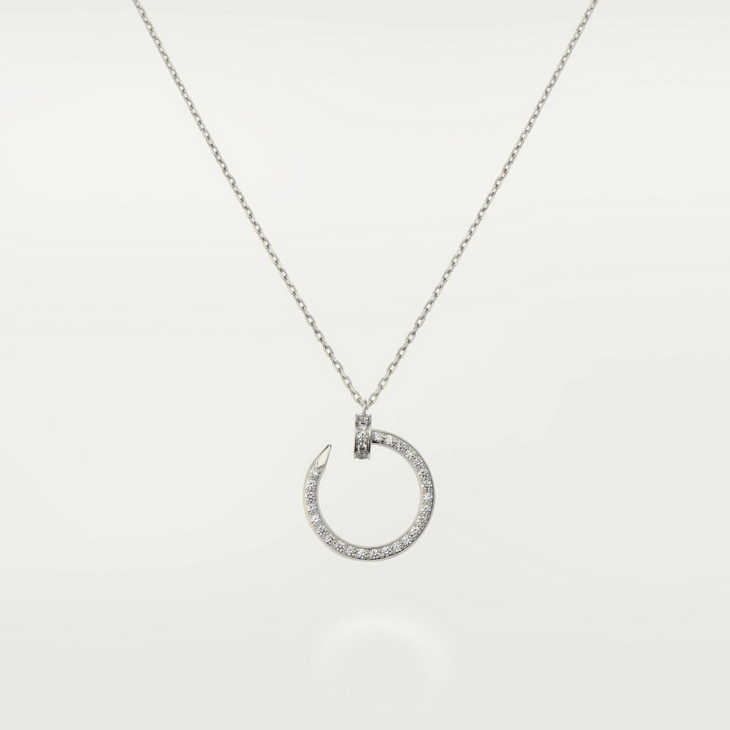 CARTIER JUSTE UN STUD FULL RHINESTONE-WHITE-GOLD NECKLACE