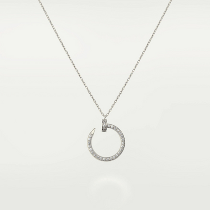 CARTIER JUSTE UN STUD FULL RHINESTONE-WHITE-GOLD NECKLACE