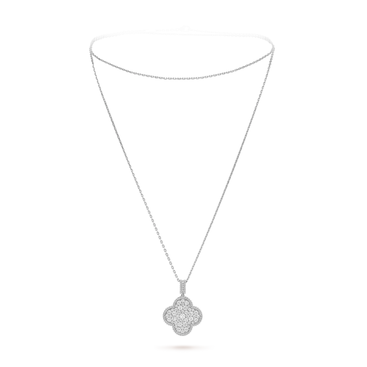 VAN CLEEF MAGIC ALHAMBRA WHITE GOLD LONG NECKLACE