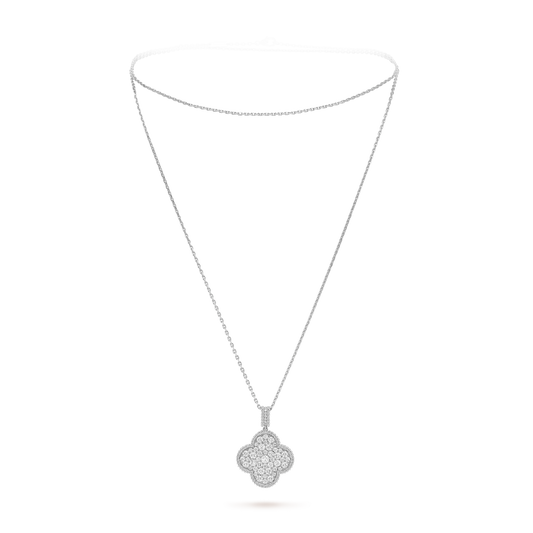 VAN CLEEF MAGIC ALHAMBRA WHITE GOLD LONG NECKLACE