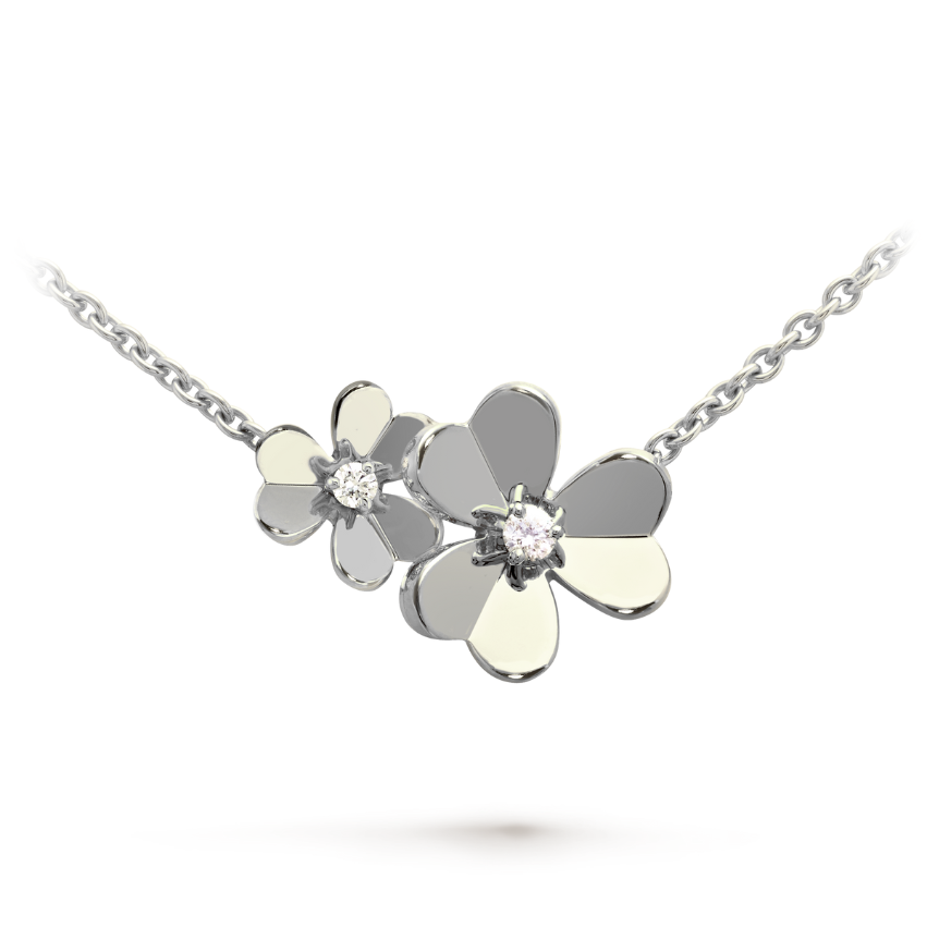 FRIVOLOUS 9 FLOWER NECKLACE WHITE GOLD