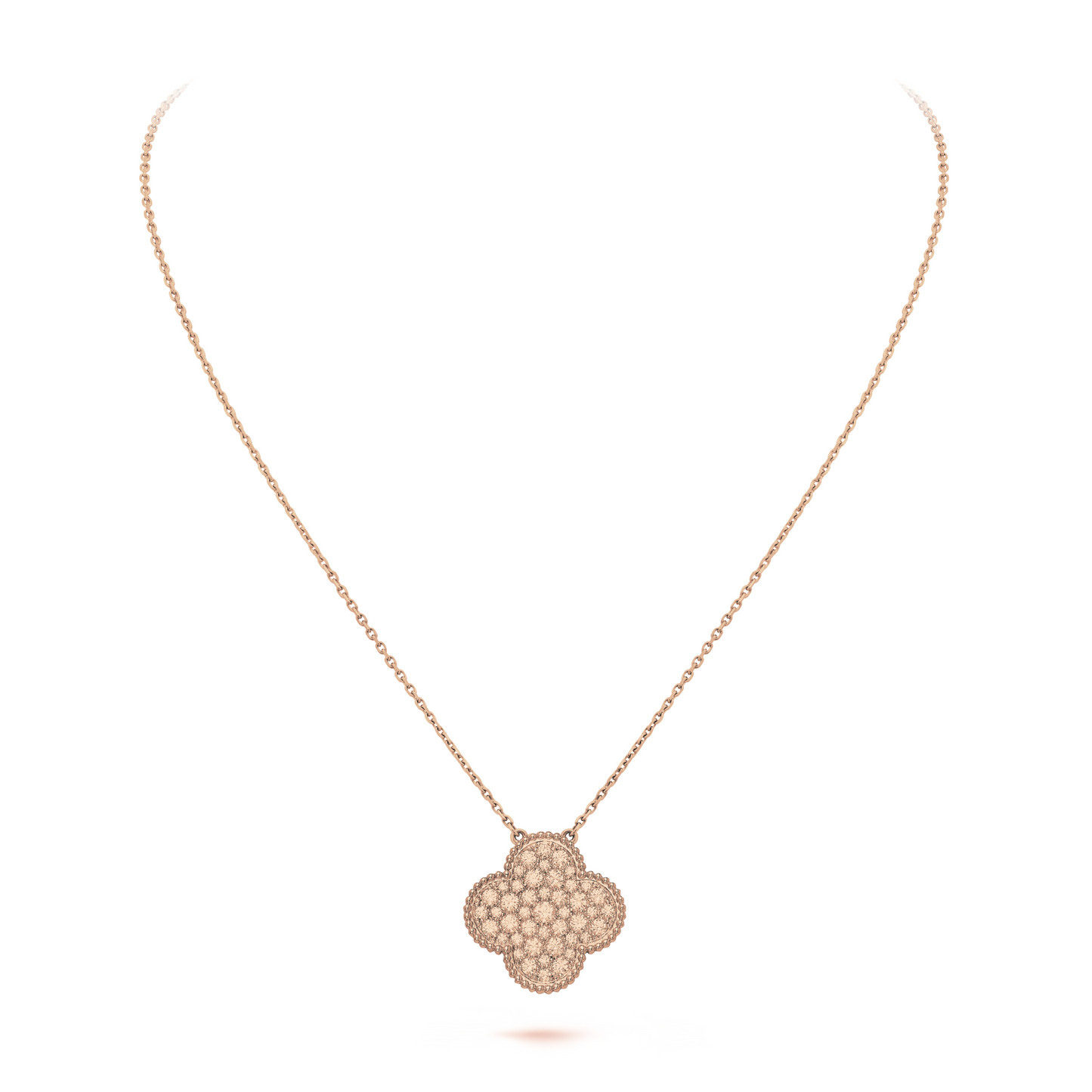 VAN CLEEF MAGIC ALHAMBRA ROSE GOLD PENDANT NECKLACE