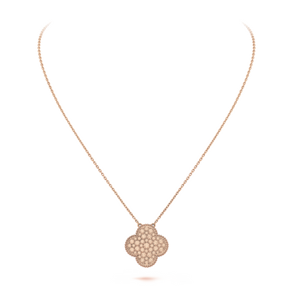 VAN CLEEF MAGIC ALHAMBRA ROSE GOLD PENDANT NECKLACE