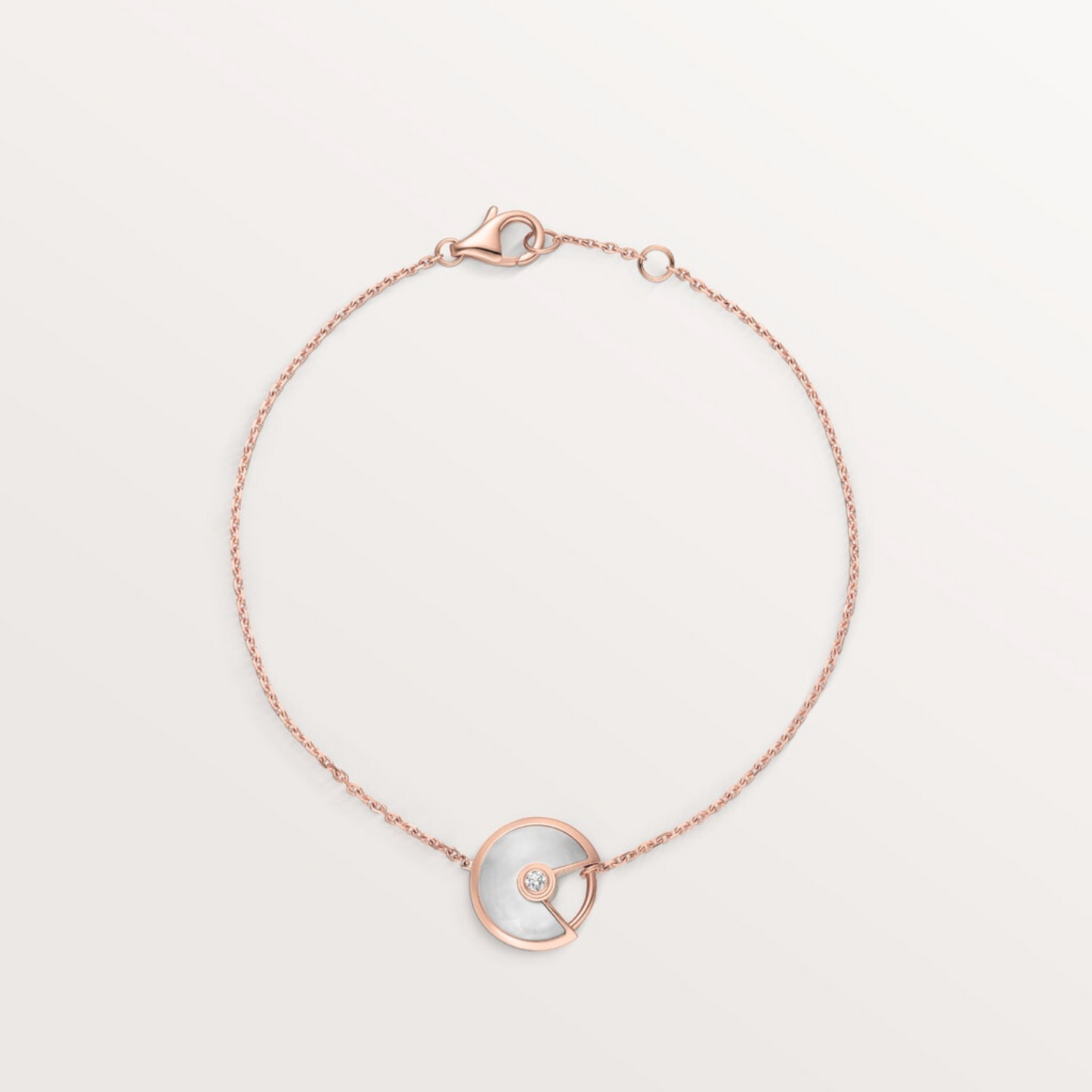 CARTIER CURB CHAIN WHITE MOTHER-OF-PEARL PINK GOLD
