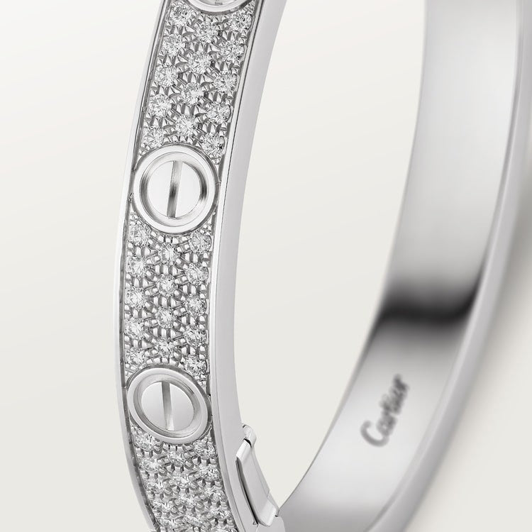 CARTIER LOVE CLASSIC PAVÉ WHITE GOLD BRACELET